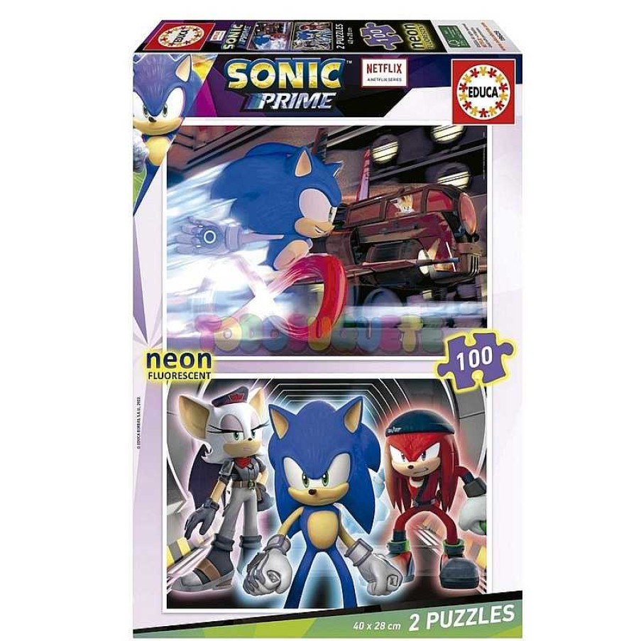 Juegos De Mesa Y Puzzles Educa Borras S.A. | Puzzle 2X100 Sonic Neon