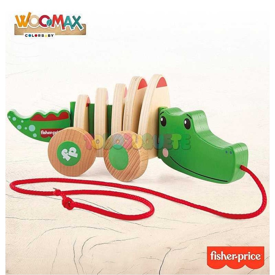 Juegos De Mesa Y Puzzles Fisher Price | Arrastre Cocodrilo Madera Fisher Price