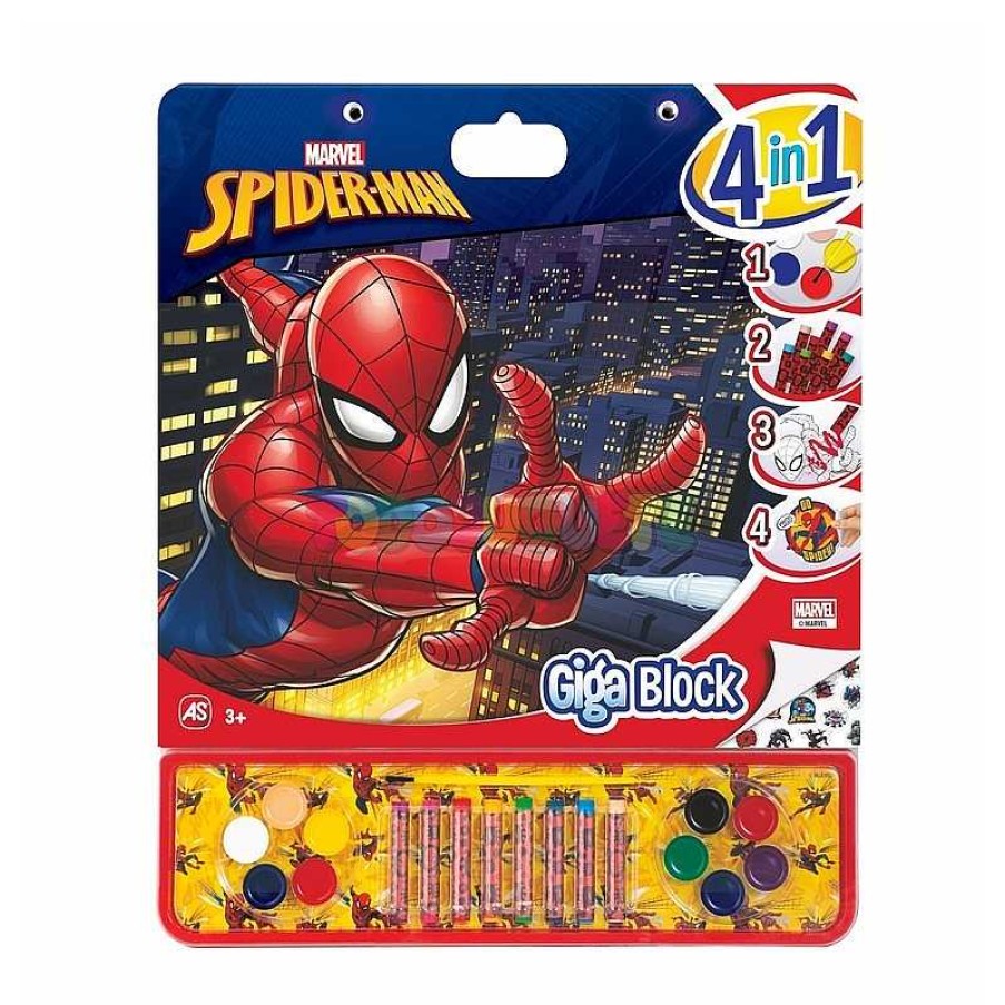 Manualidades Spiderman | Set Dibujo Giga Block Spiderman 4 En 1