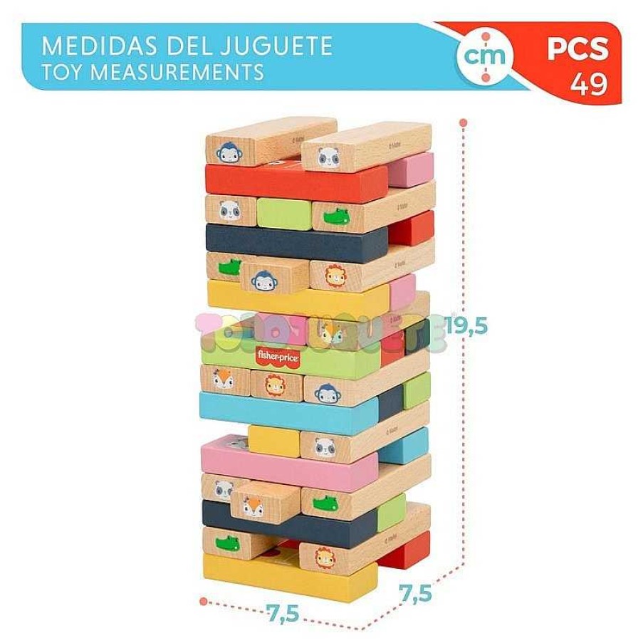 Juegos Educativos Color Baby, S.L. | Juego Torre Bloques Madera Animales Woomax