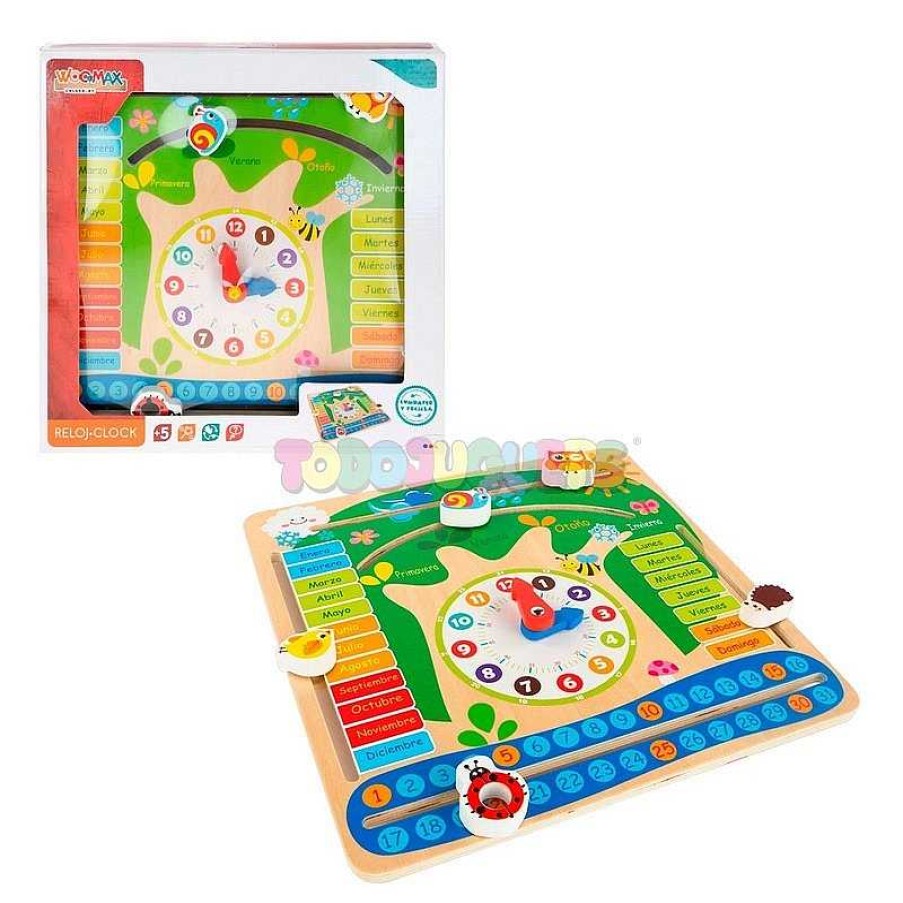 Juegos De Mesa Y Puzzles Color Baby, S.L. | Reloj Calendario Educativo Madera 30X30 Woomax