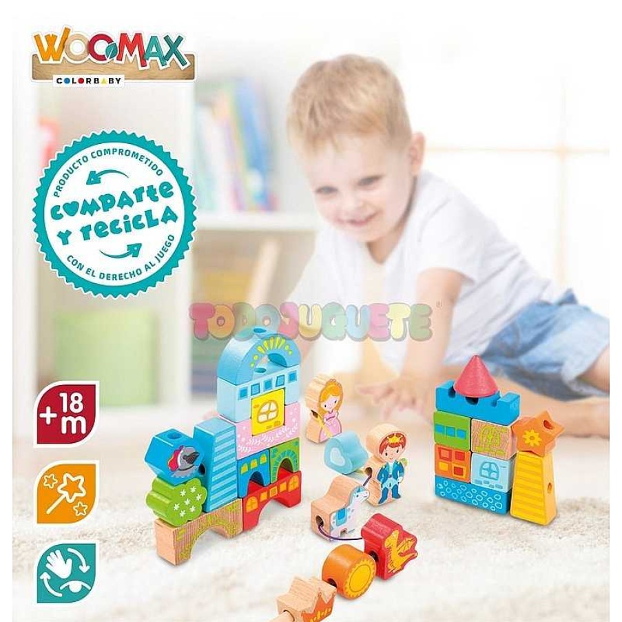 Juegos Educativos Color Baby, S.L. | Set Castillo 32 Bloques Madera Woomax