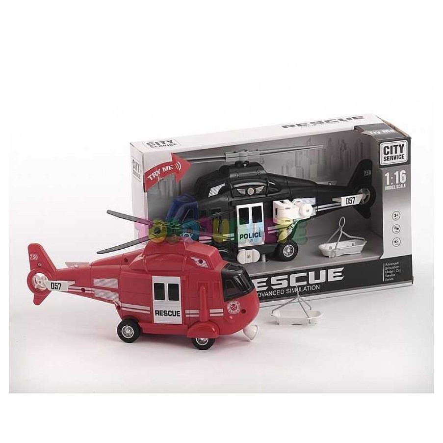 Coches, Circuitos Y Parkings Todojuguete | Helic Ptero Luz Y Sonido 1:16 Rescue City Service