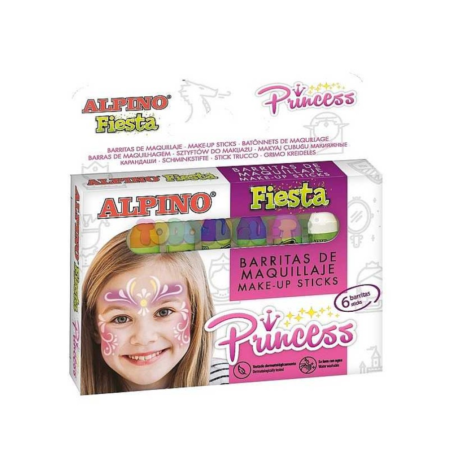 Disfraces Y Accesorios Alpino | Estuche Maquillaje Princesas 6 Barras Alpinofiesta