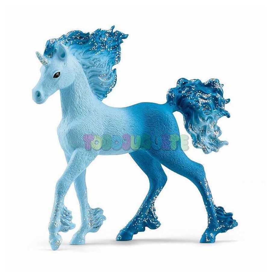 Personajes Y Accesorios Todojuguete | Figura Potro Unicornio Fuego Agua Elementa Schleic