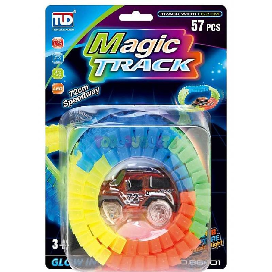 Coches, Circuitos Y Parkings Todojuguete | Mini Circuito Veh Culo Con Luz 57 Pzs Magic Track