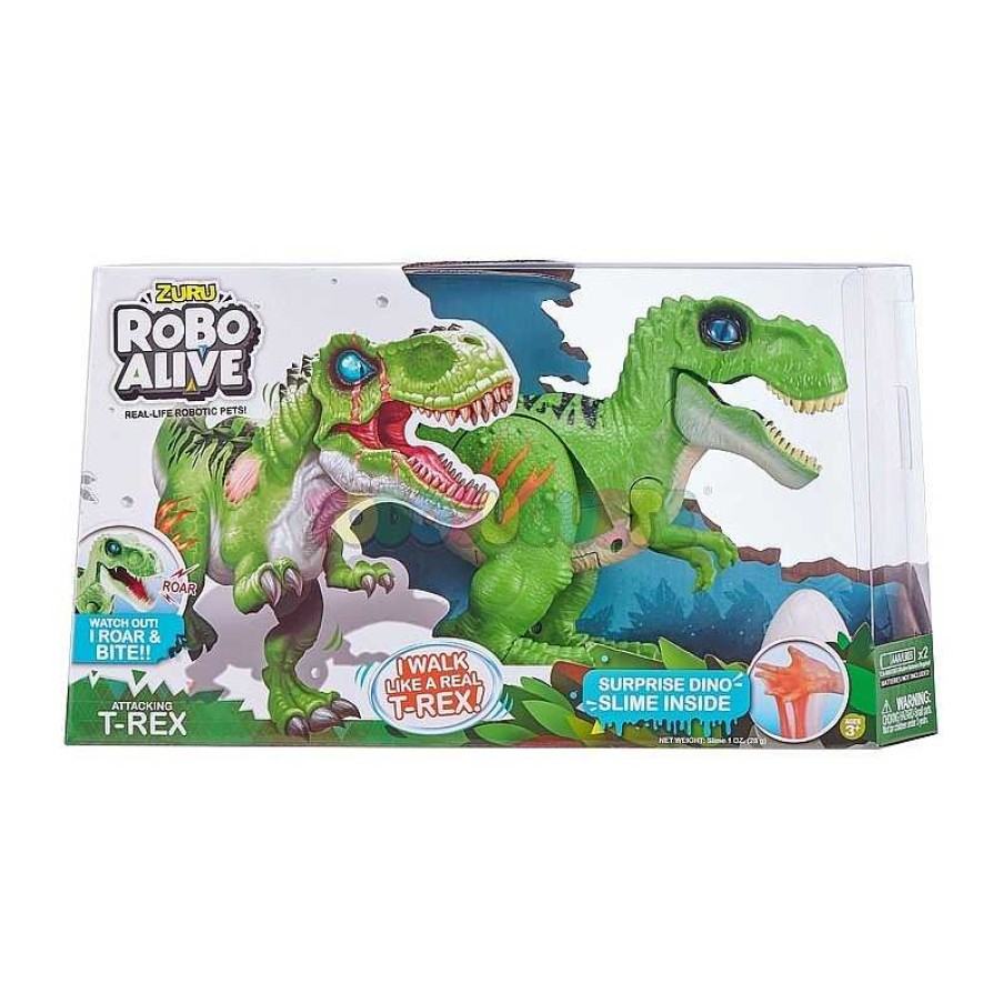 Rob Tica Todojuguete | Robo Alive Attacking T-Rex Andador Con Slime