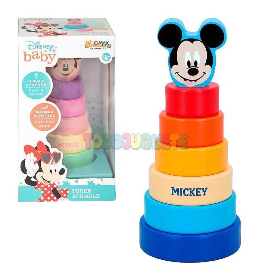 Juegos De Mesa Y Puzzles Disney | Disney Torre Apiladora Madera 21.5Cm Sdos Woomax