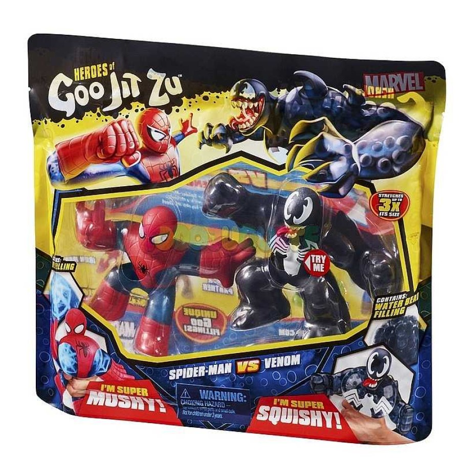 Personajes Y Accesorios Spiderman | Goo Jit Zu Pack Figuras Spiderman Vs Venom