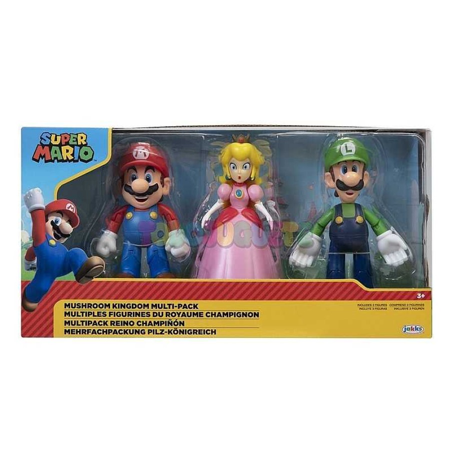 Personajes Y Accesorios Todojuguete | Super Mario Pack 3 Figuras Reino Champi N