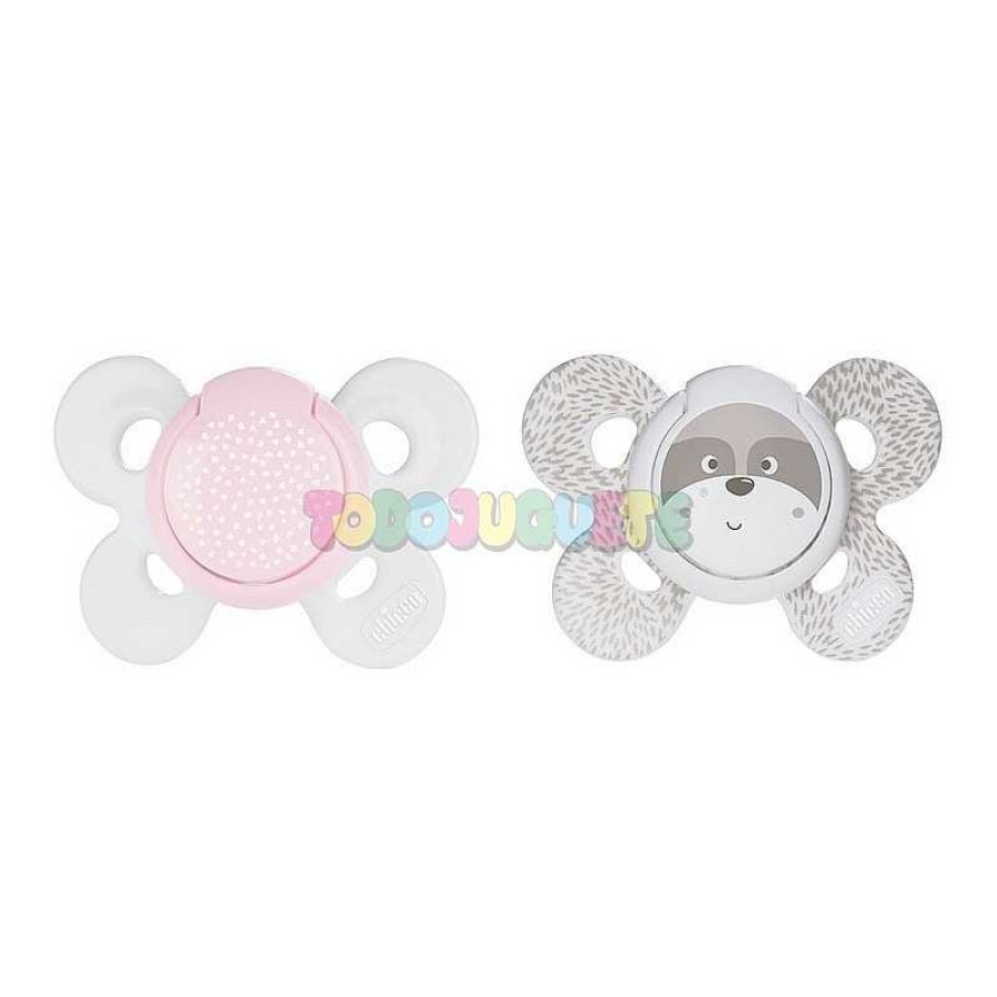 Puericultura Chicco Española,S.A. | Pack 2 Chupetes Physio Silicona Rosa 0-6 M Chicco