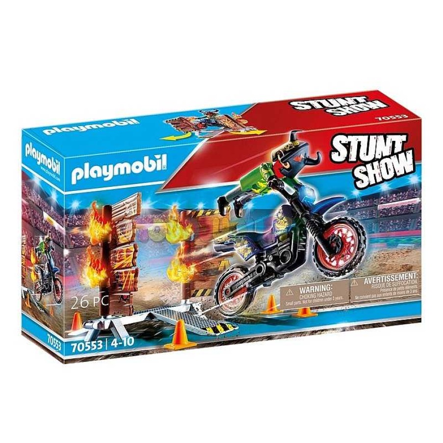 Personajes Y Accesorios Playmobil,S.A. | Stuntshow Moto Con Muro De Fuego Playmobil