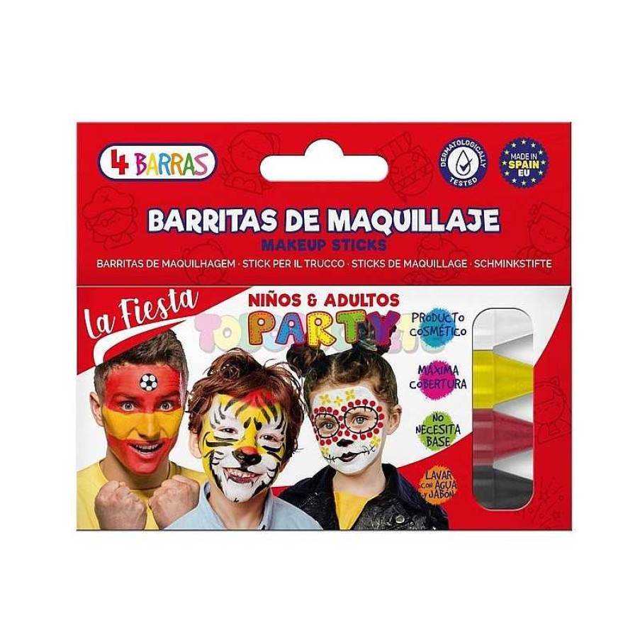 Disfraces Y Accesorios Todojuguete | Kit 4 Barras Maquillaje Party La Fiesta