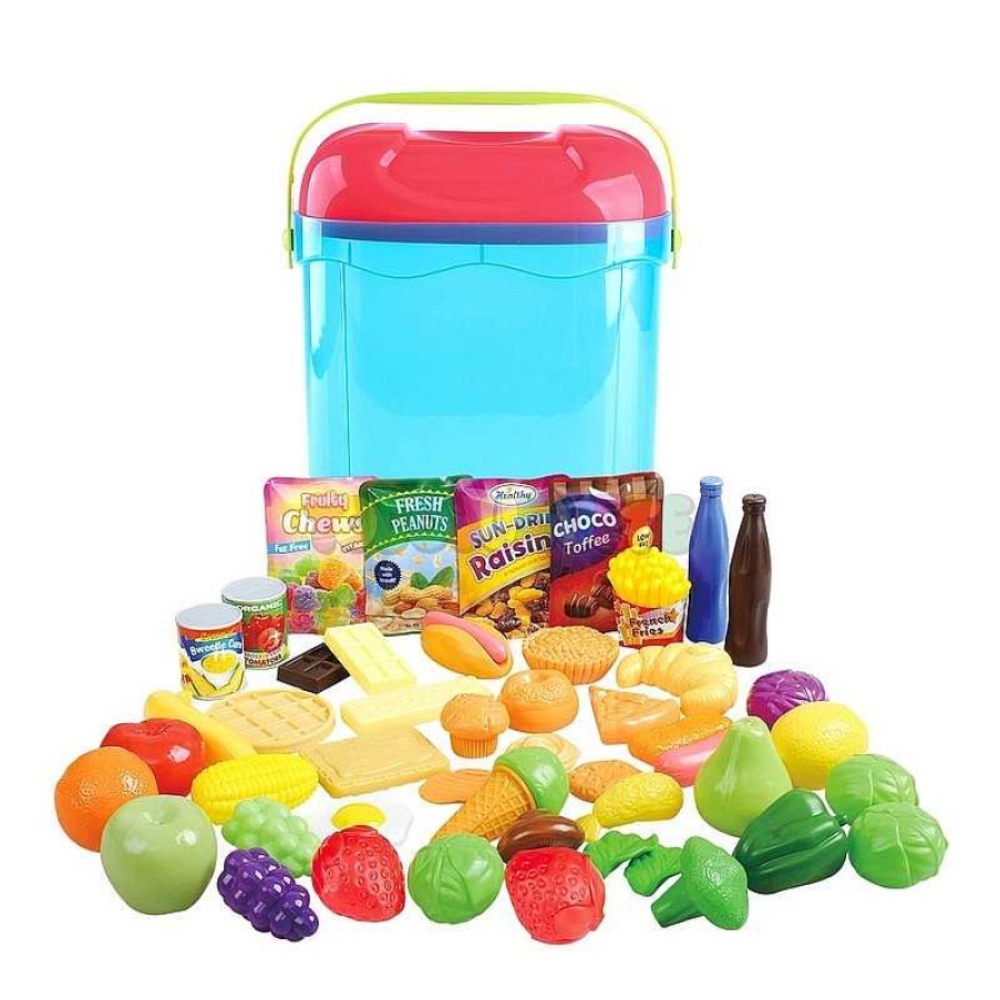 Profesiones Y Actividades Playgo Ltd | Cubo Con Asa Con Variedad De Alimentos 51 Piezas