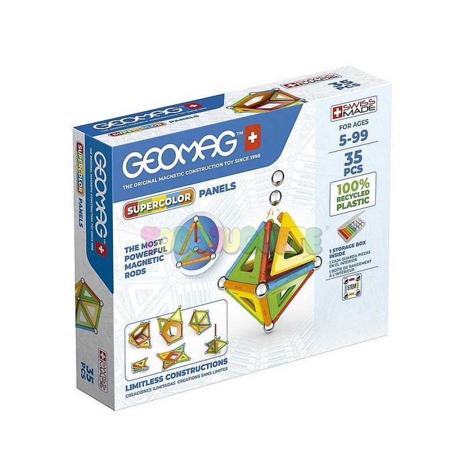 Juegos De Construcci N Todojuguete | Geomag Green Super Colors Panels 35Pz