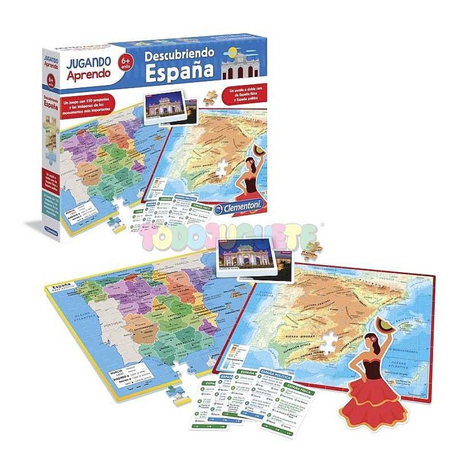 Juegos Educativos Clementoni Iberica,S.L. | Jugando Aprendo Mapa Geo Puzzle Descubre Espa A