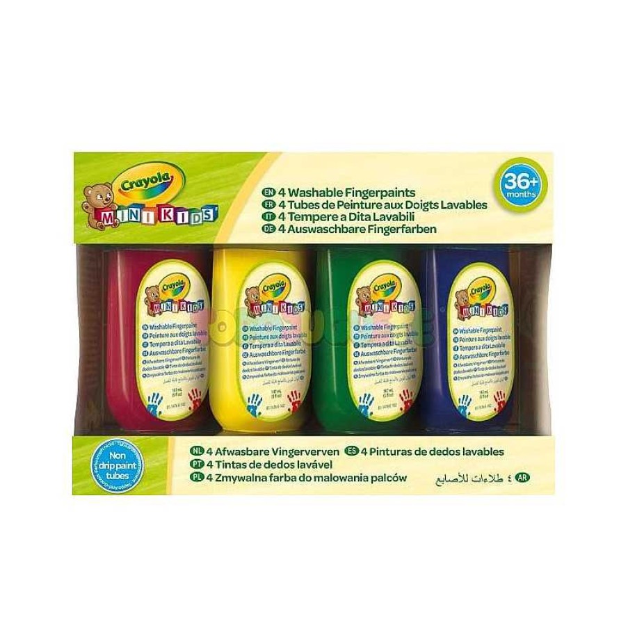 Manualidades Crayola.Binney-Smith(Europe)Ltd. | Set 4 Botes Pintura De Dedos Lavables Mini Kids