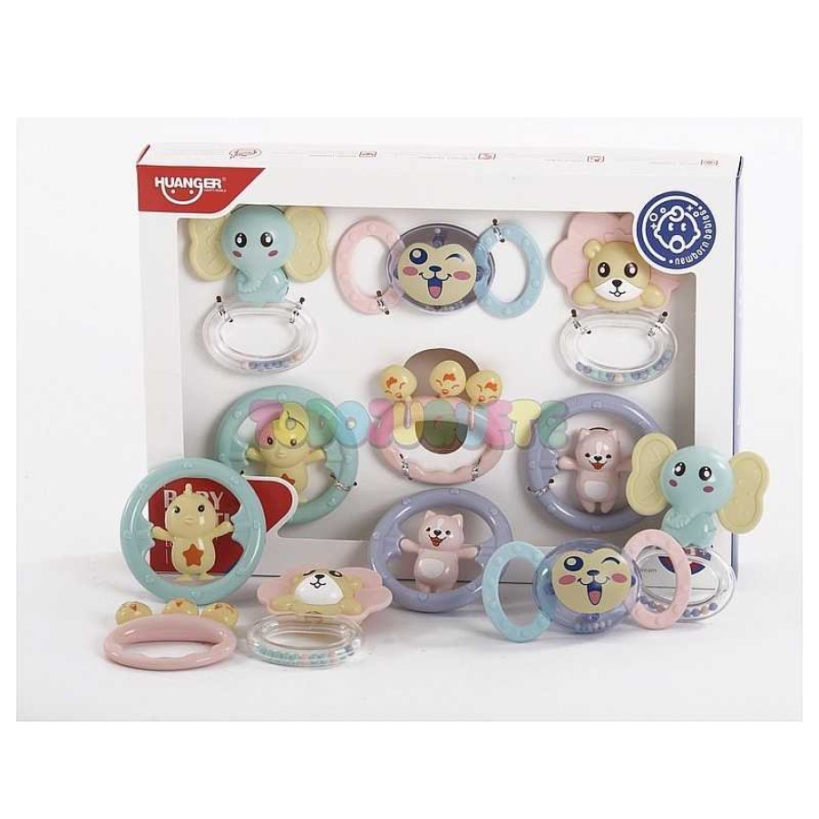 Primera Infancia Alfabest | Set 6 Sonajeros Animales Baby Rattles