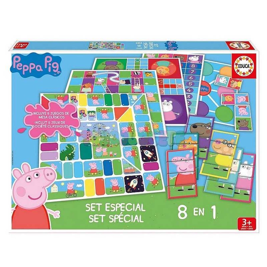 Juegos De Mesa Y Puzzles Peppa Pig | Set Especial 8 Juegos En 1 Peppa Pig