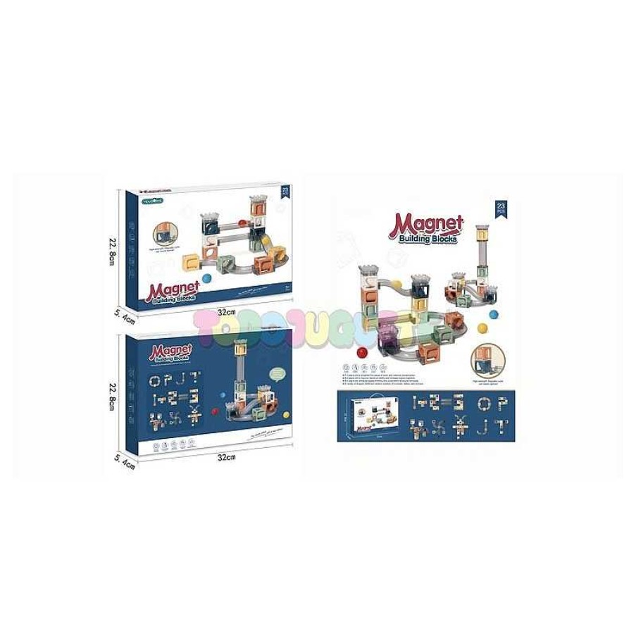 Juegos De Construcci N Alfabest | Set 23 Piezas Magn Ticas Circuito Canicas Magnet