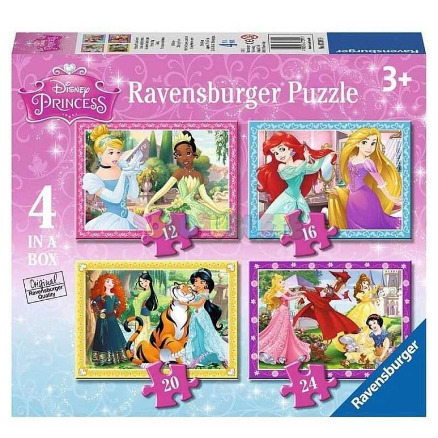 Juegos De Mesa Y Puzzles Disney | Puzzle 4 En 1 Princesas Disney