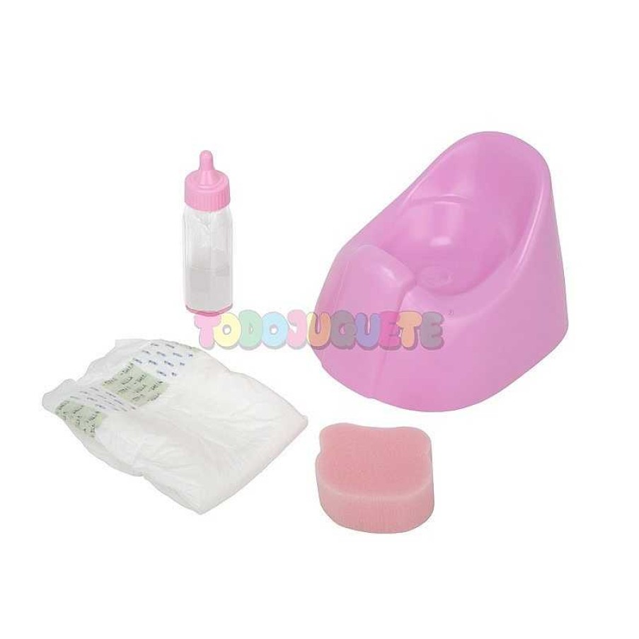 Mu Ecas Y Accesorios Todojuguete | Set Orinal Rosa Con Accesorios Arias