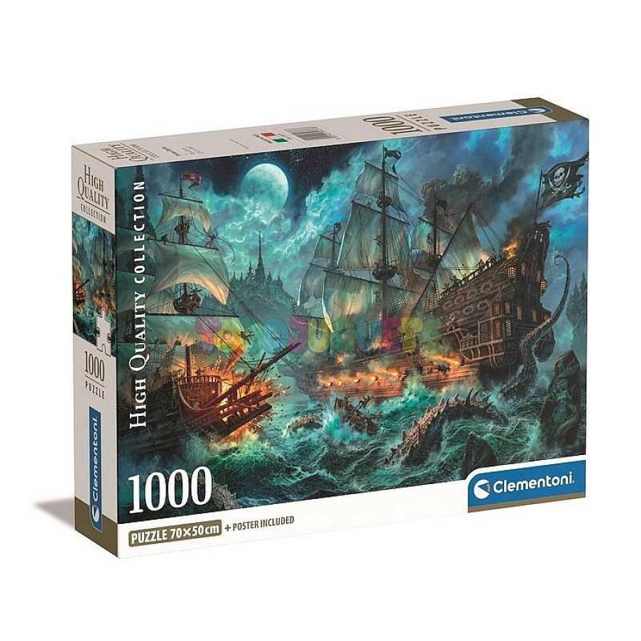 Juegos De Mesa Y Puzzles Clementoni Iberica,S.L. | Puzzle 1000 Compact Box Batalla Pirata