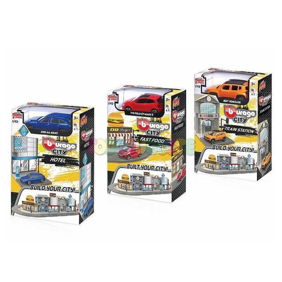 Coches, Circuitos Y Parkings Todojuguete | Playset Veh Culo 1:43 Burago City Surtidos