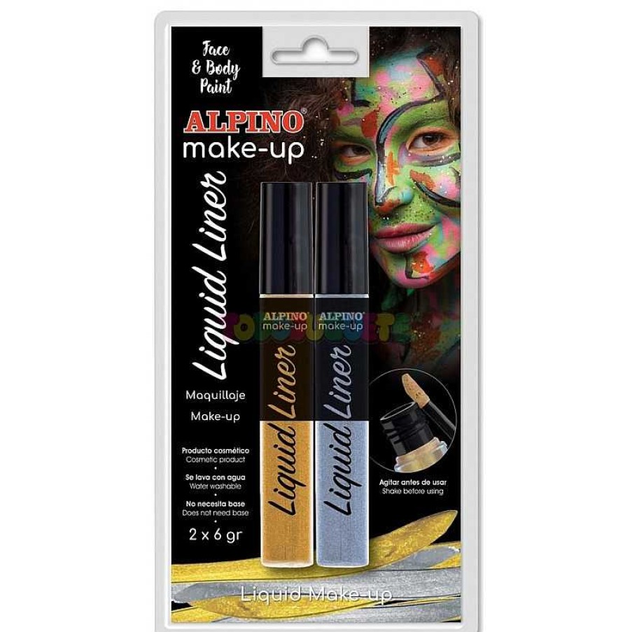 Disfraces Y Accesorios Alpino | Bl Ster Maquillaje 2 Liquid Liner Oro+Plata Alpino