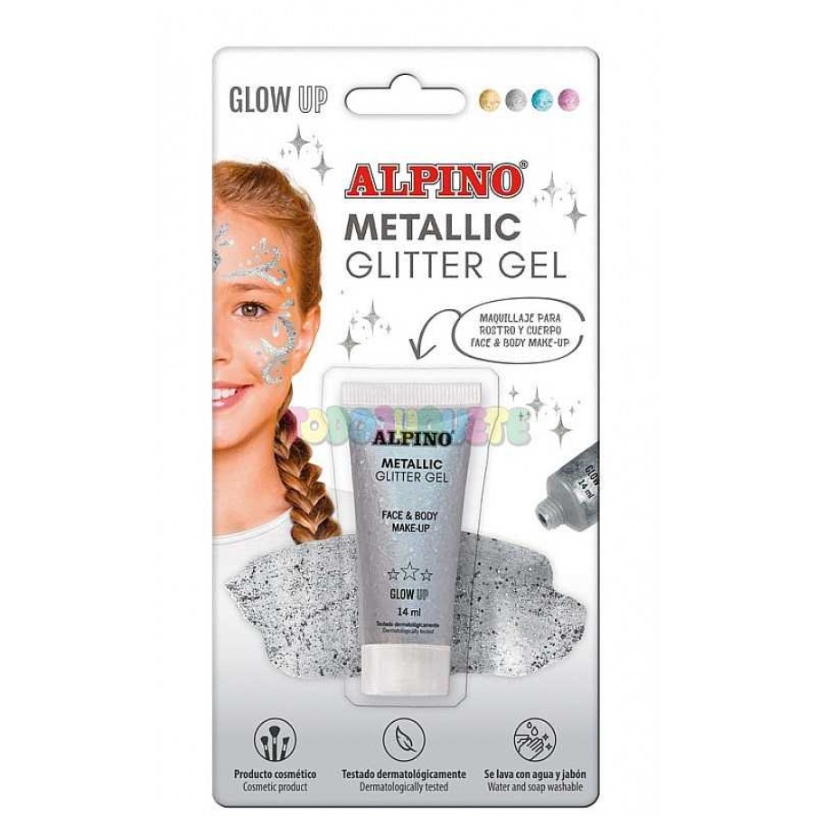 Disfraces Y Accesorios Alpino | Tubo Maquillaje Gel Glitter Met Lico Plata