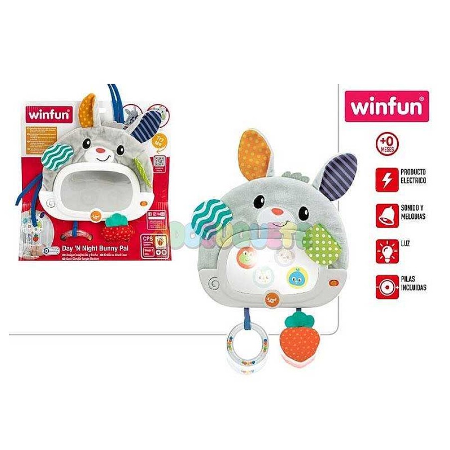 Primera Infancia Todojuguete | Espejo Cuna Conejito Luz Y Sonido Winfun