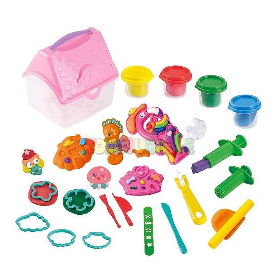 Manualidades Playgo Ltd | Casita 4 Botes Plastilina Y Accesorios Enchanted