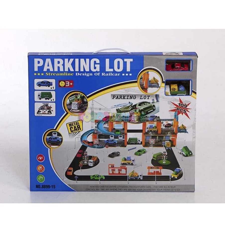 Coches, Circuitos Y Parkings Todojuguete | Parking Lot 109 Piezas 74X53 Cm Con 2 Veh Culos