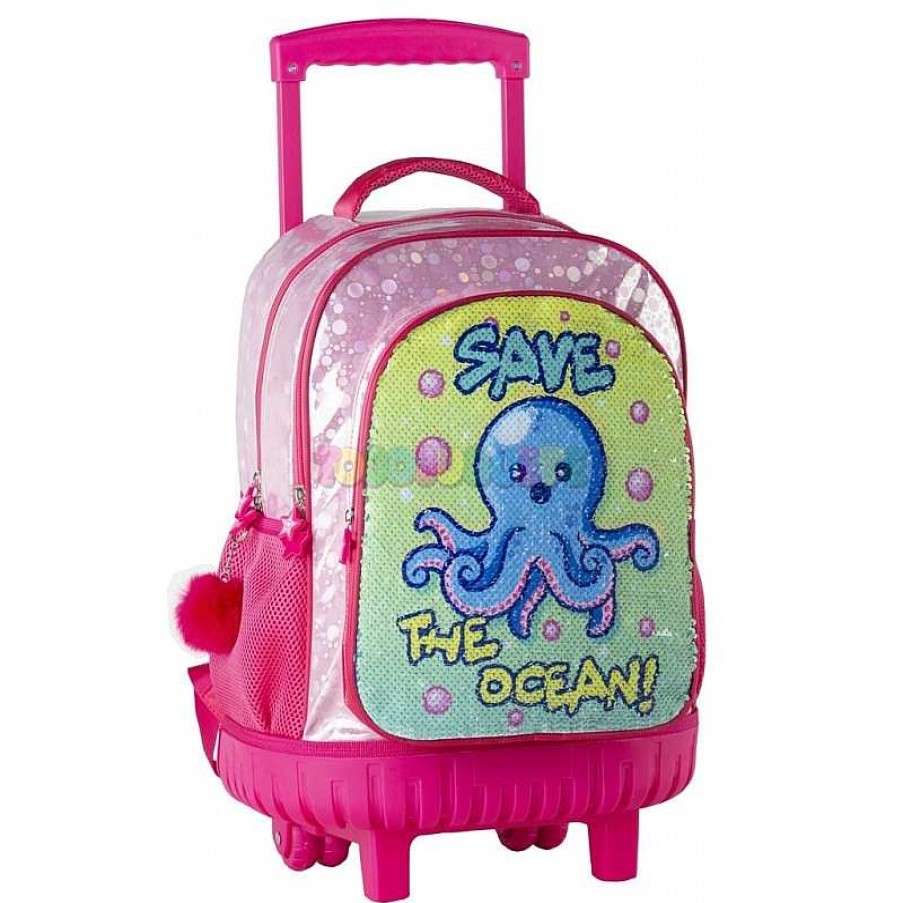 Escolar Todojuguete | Pulpito Save The Ocean Mochila Carrito Compact