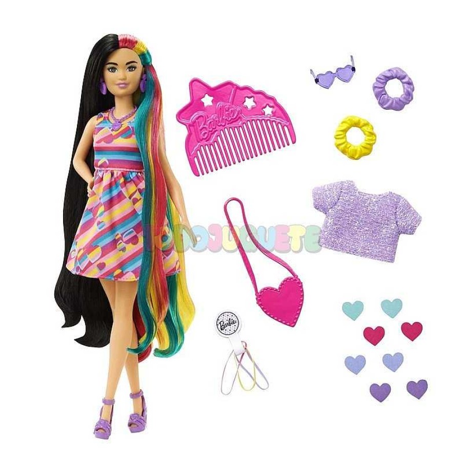 Mu Ecas Y Accesorios Barbie | Barbie Totally Hair Pelo Extralargo Coraz N