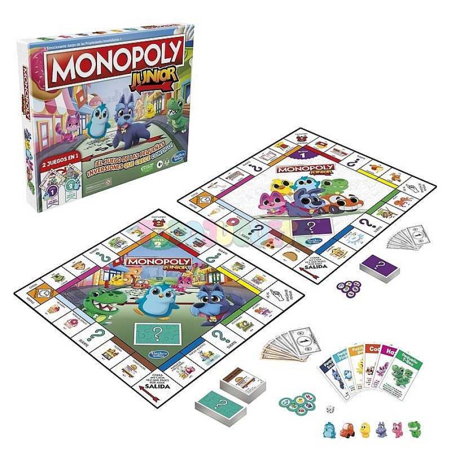 Juegos De Mesa Y Puzzles Hasbro | Juego Monopoly Junior 2 En 1