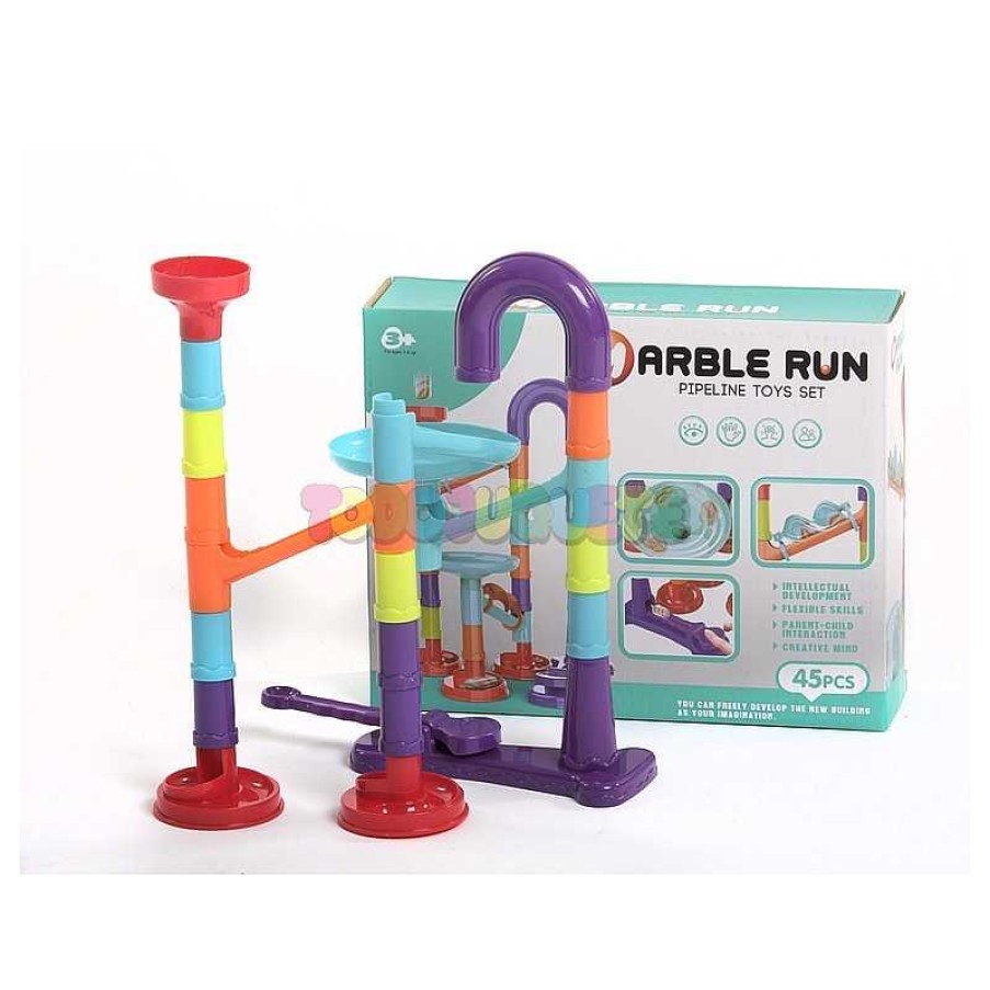 Juegos De Construcci N Todojuguete | Pista Vertical De Canicas Mini Marble Run 45 Pzas.