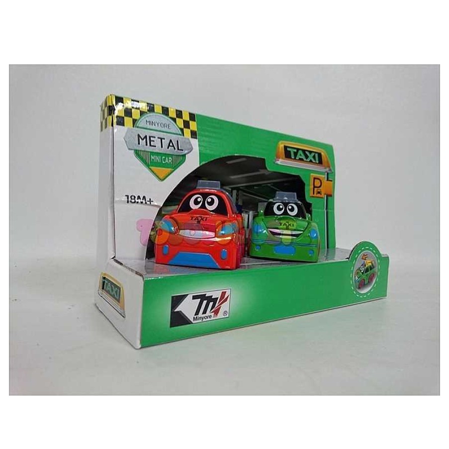 Primera Infancia Todojuguete | Set 2 Coches Metal Baby Taxi Ojos