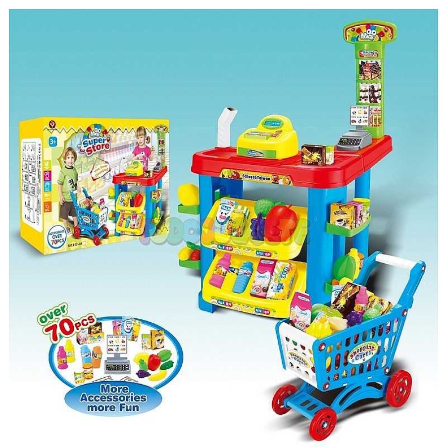 Profesiones Y Actividades Todojuguete | Supermercado Con Carrito Mini Super Store 70 Pzas.