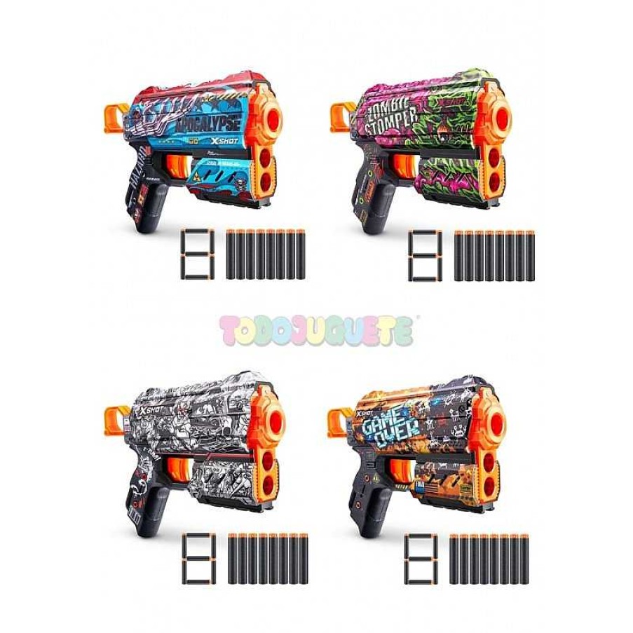 Deportes Y Bicicletas Todojuguete | X-Shot Pistola Skins 8 Dardos