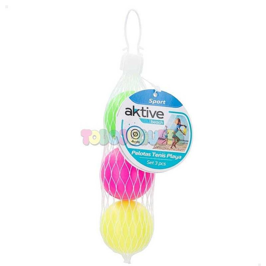 Deportes Y Bicicletas Color Baby, S.L. | Set 3 Pelotas Palas Playa Red