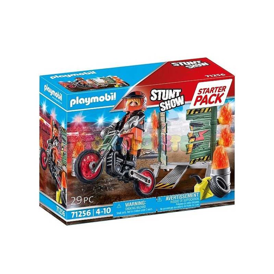 Playmobil,S.A. Playmobil,S.A. | Starter Pack Stuntshow Moto Pared Fuego Playmobil