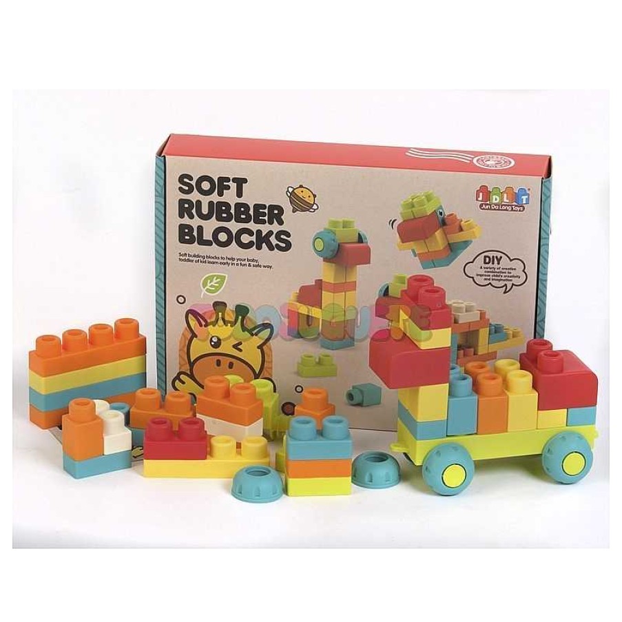 Primera Infancia Todojuguete | Bloques Construcci N Goma 42 Pz Soft Rubber Blocks