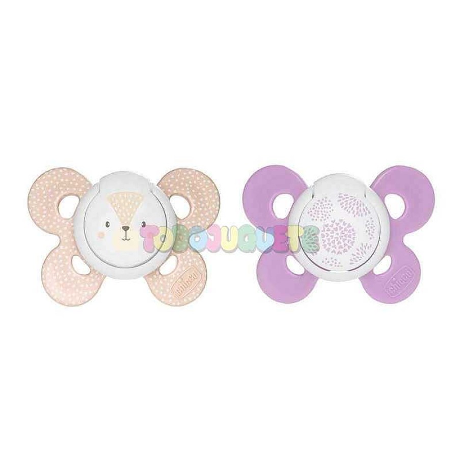 Puericultura Chicco Española,S.A. | Pack 2 Chupetes Physio Silicona Rosa 6-16 M Chicco