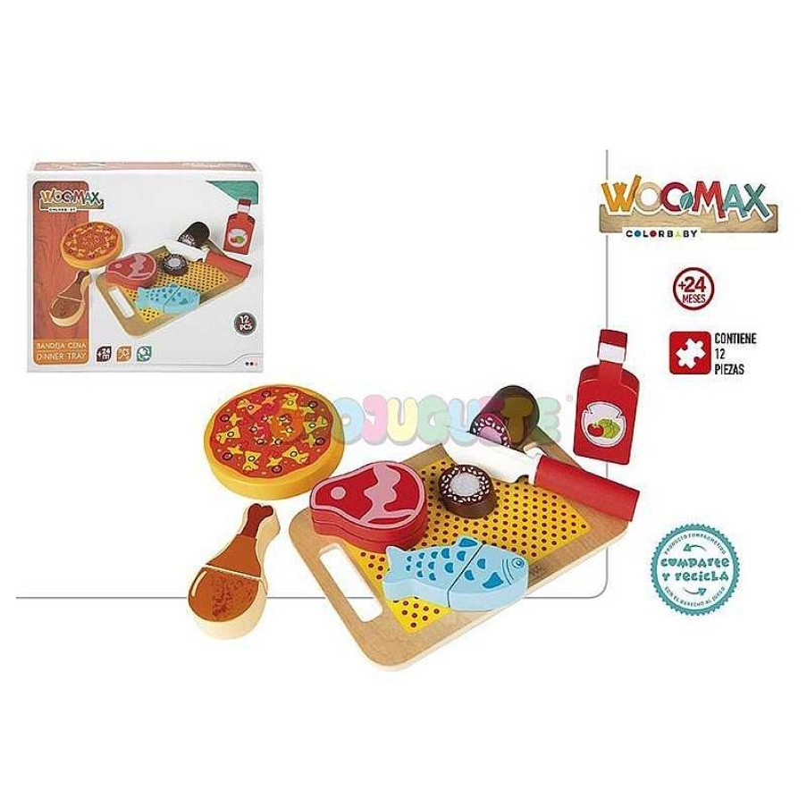 Juegos Educativos Todojuguete | Set Bandeja Cena Madera Woomax