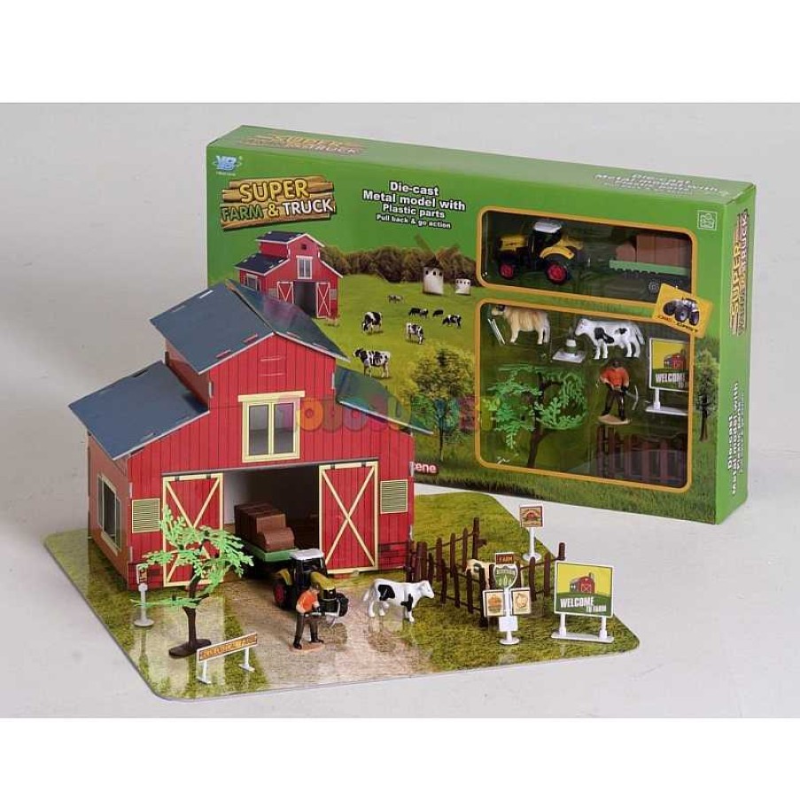 Personajes Y Accesorios Todojuguete | Granja Farm Y Truck Play Set + Accesorios 28 Pzas.