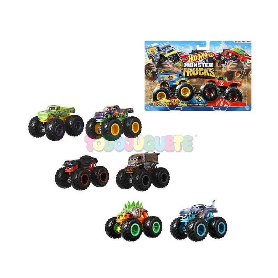 Coches, Circuitos Y Parkings Hot Wheels | Hot Wheels Monster Truck 2 Coches Demolici N Sdo